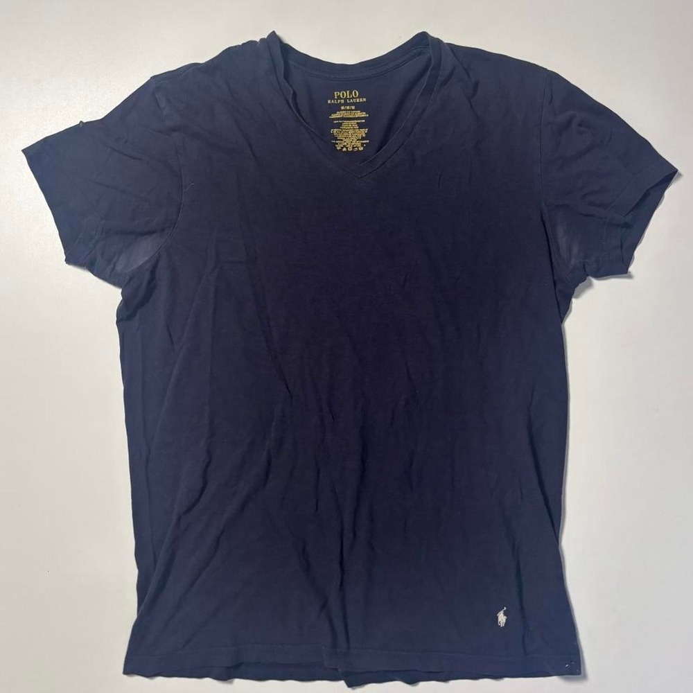 Polo Ralph Lauren Navy V-Neck T-Shirt - M